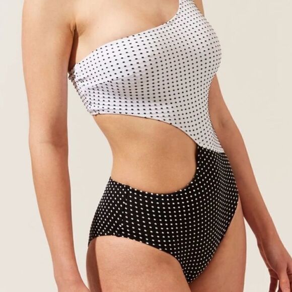 SOLID AND STRIPED - CLAUDIA BLACK WHITE BABY DOT - Picture 1 of 9